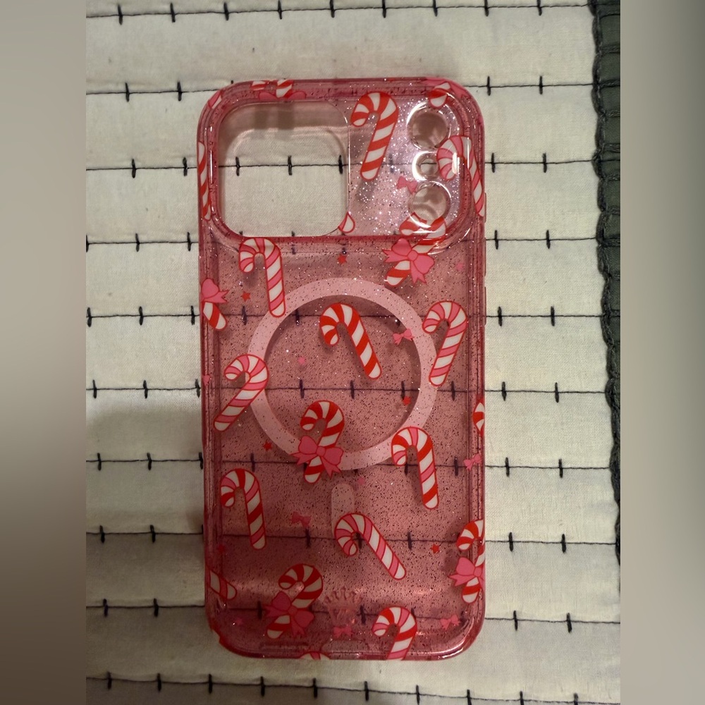 Velvet Caviar Pink Candy Cane Phone Case